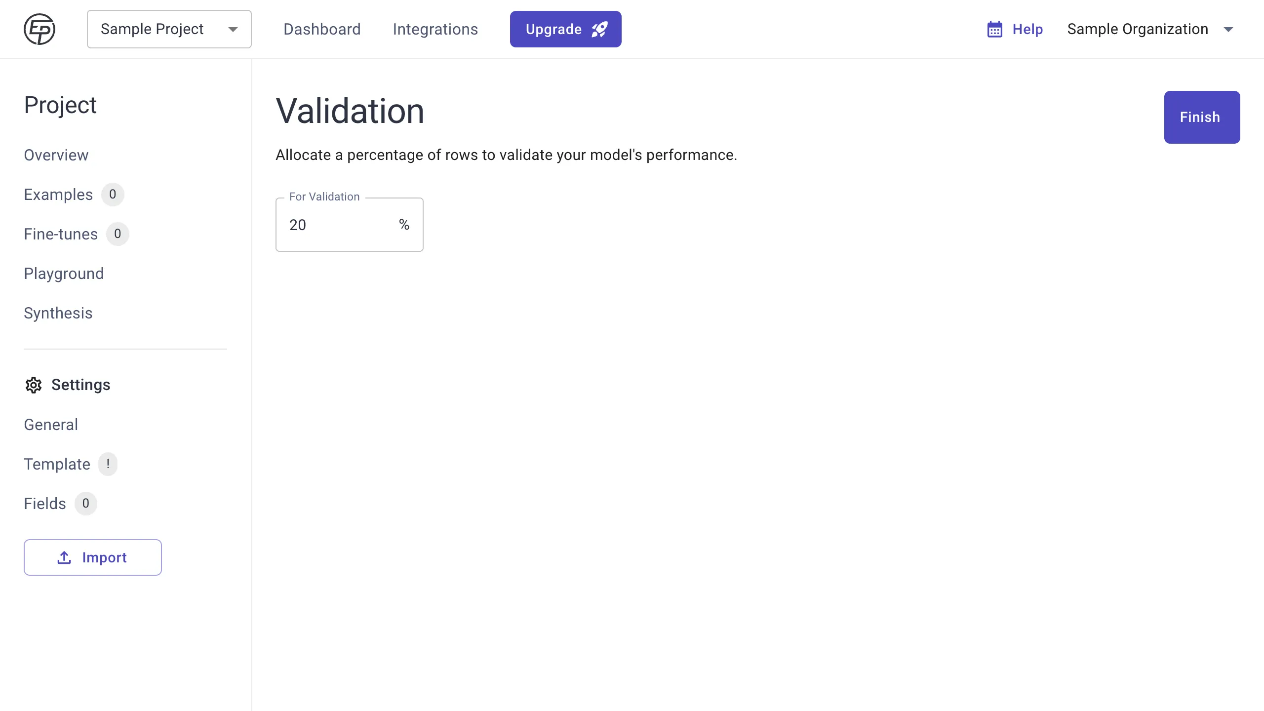 Import - validation examples